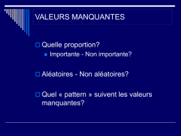 VALEURS MANQUANTES - Personal Homepages