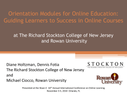 Developing Student Orientation Modules for Online