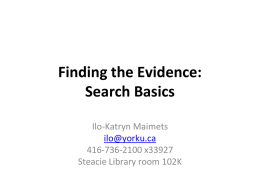 All about Evidence: Defining, Finding and Using