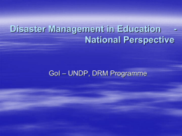 Disaster Management in Education