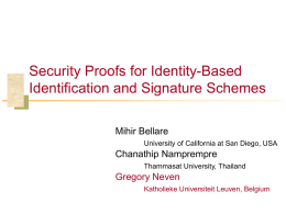 Security Proofs for Identity-Based Identification and