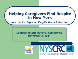 Helping Caregivers find Respite in NY: Developing an Inventory