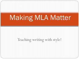 Making MLA Matter - Colegio Americano De Quito