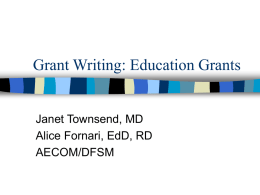 Grant Writing: Education grants