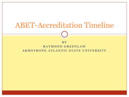 ABET-Accreditation Timeline