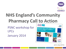 The vision for NHS Community Pharmacies