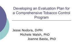 Developing an Evaluation Plan for a Comprehensive Tobacco