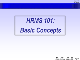 HRMS 101: Basic Concepts - WSU's Banner Training Web Site