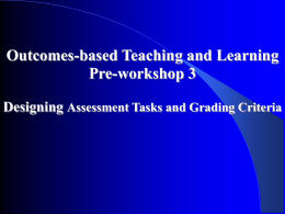 Outcomes-based Teaching and Learning Pre
