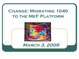 Migrating 1040 to the MeF Platform