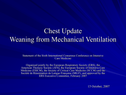 Chest Update Weaning from Mechanical Ventilation