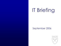 IT Briefing - Emory Office of Information Technology | Home