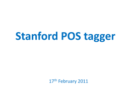 Stanford POS tagger - School of Liberal Arts