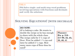 Solving Equations! {with decimals}