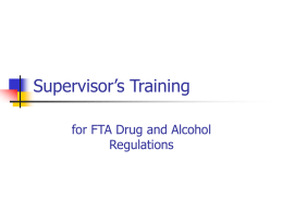 Supervisor’s Training