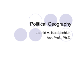 Lection 3. Tipology of the countries on the world