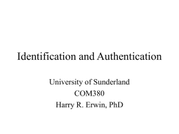 Identification and Authentication