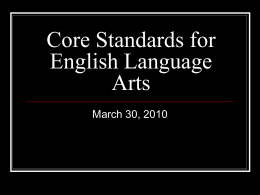 Core Standards for English Language Arts