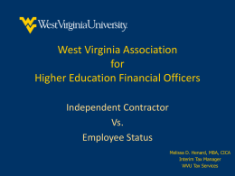 Independent Contractor - West Virginia University