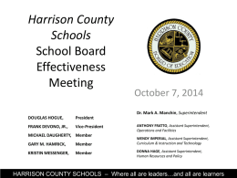 Harrison County Schools School Board Effectiveness