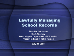 Lawfully Managing Student Records