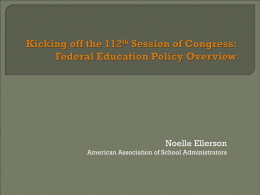 Federal Education Legislative Update