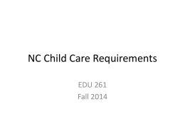 NC Child Care Requirements