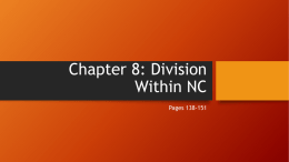 Chapter 8: Division Within NC
