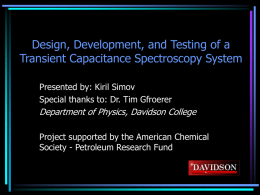 Deep Level Transient Spectroscopy (DLTS)