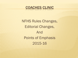NFHS Basketball rules changes