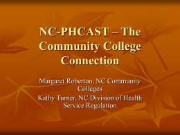 NC-PHCAST – The Community College Connection