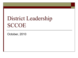 District Leadership SCCOE