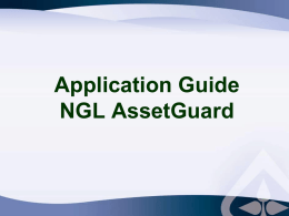 Application Guide NGL AssetGuard