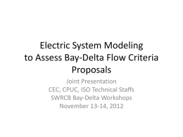 Electric System Modelingto Assess Bay