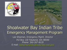 Shoalwater Bay Indian Tribe Emergency Mangement program