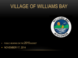 2015 Adopted Budget - Village of Williams Bay