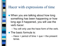 Hacer with expressions of time