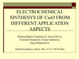 ELECTROCHEMICAL SINTESYS OF Cu2O FROM DIFFERENT …