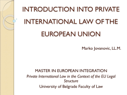 INTRODUCTION INTO PRIVATE INTERNATIONAL LAW OF THE