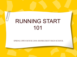 RUNNING START 101