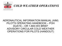 COLD WEATHER OPERATIONS