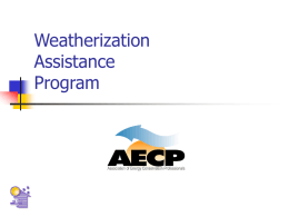 PowerPoint Presentation - Weatherization Assistance Program
