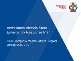 Ambulance Victoria - Emergency Response Plan