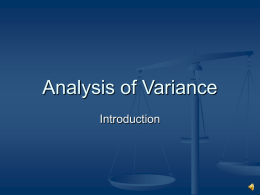Analysis of Variance - Faculty & Staff Webpages
