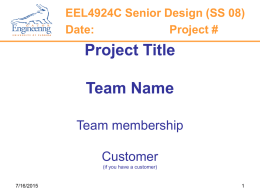 Project Title - University of Florida