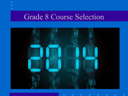 Grade 10 Course Selection