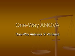 One-Way ANOVA