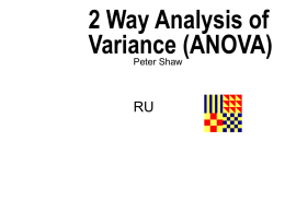 2 Way Analysis of Variance (ANOVA)