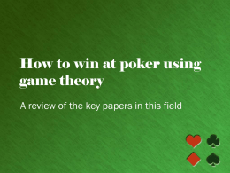 How to win at poker using game theory