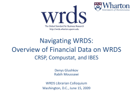 Tutorial on Financial Data - WRDS